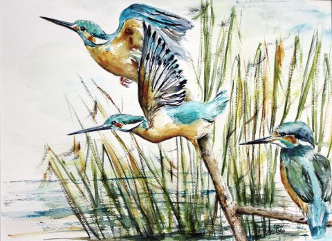 L'oiseau libre - Peinture - Catherine VALETTE