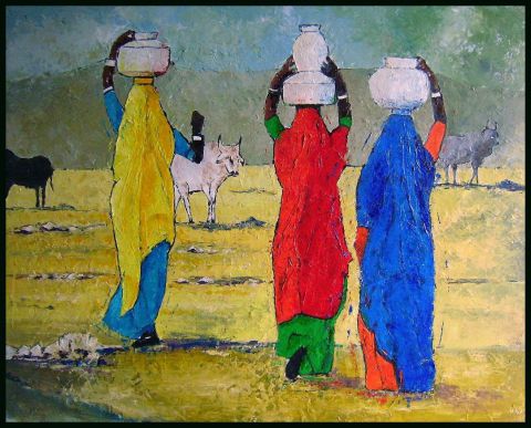 L'artiste KARPEG  - Les porteuses de lait (Inde)