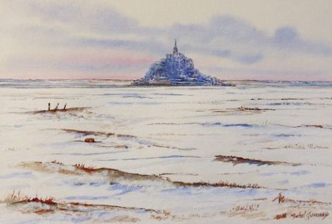 L'artiste Michel Guillard - Le mont saint Michel sous la neige