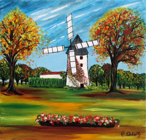 Le petit moulin (Chateauneuf, Vendée) - Peinture - Catherine Dutailly