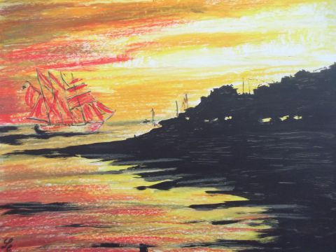 le coucher de l'armada - Peinture - lc zevinac