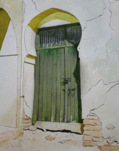 Peinture de Michel Godard: Porte marocaine