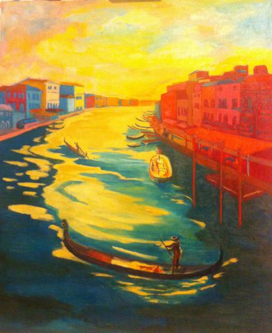 L'artiste Armelle de Segogne - Coulée d\'or sur le Grand Canal