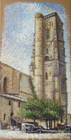La cathédrale St Gervais à Lectoure) effet du midi - Peinture - chanu