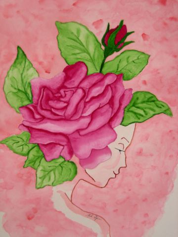 rose - Peinture - Zadis