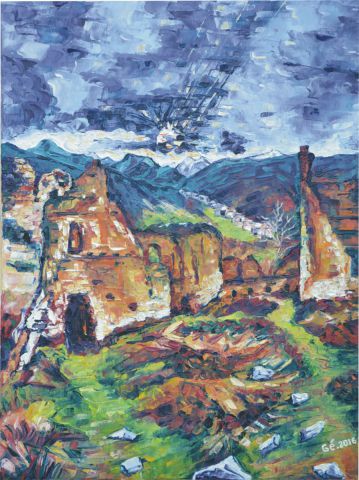 L'artiste Gerard SERVAIS - les ruines du Vigan