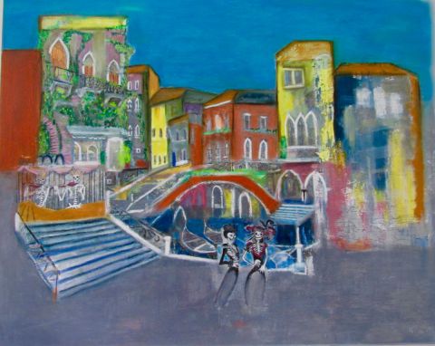 Venise : Les amants éternels - Peinture - MALOU