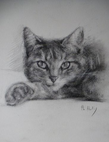 L'artiste Th Hutin - Tête de chat