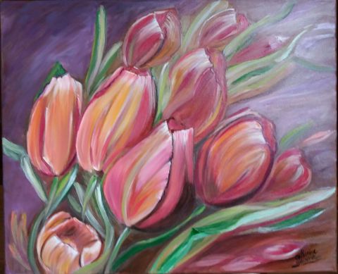 le bouquet de tulipes - Peinture - CatherineGAUVRIT27