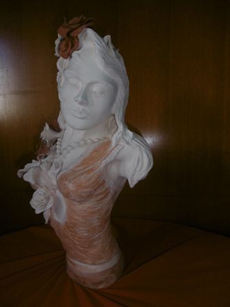 la dame aux fleurs - Sculpture - magique