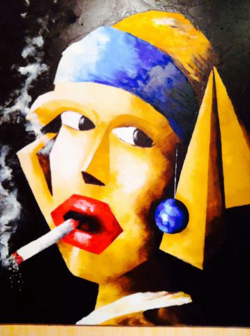 L'artiste Coltrane56 - La jeune fille geometrik a la cigarette