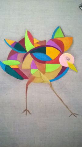 oiseau fantastique - Peinture - clotilde pellegrin