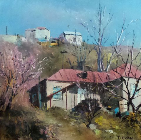 Le village en automne - Peinture - Tigran