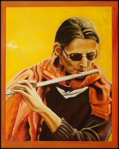 L'artiste rasplus - Autoportrait à la flûte