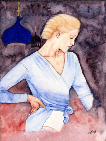 Concentration d'une ballerine - Peinture - kirovana