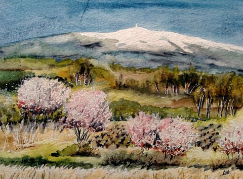 Le printemps au Mont Ventoux - Peinture - Ewa REY