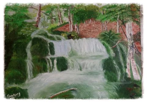 L'artiste Viviana - cascade d'eau en forêt
