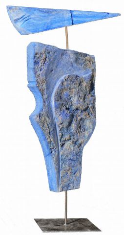 oiseau bleu - Sculpture - pierre carcauzon