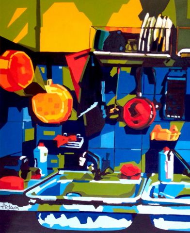 Vaisselle de gauche - Peinture - adam brigitte