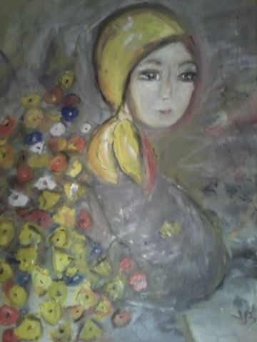 L'artiste Virginica - ,, La femme aux fleurs jaunes''