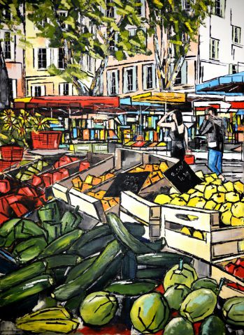 marché de Aix en Provence - Peinture - JIEL