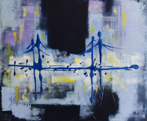 Pont bleu - Peinture - Regis Morin