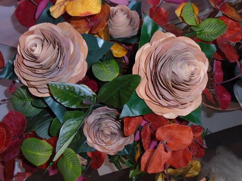 Rose en écorce de bouleau naturel - Sculpture - rosebouleau