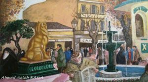 Peinture de Souk Ahras: le lion de l'Atlas.place Thagaste.Souk Ahras