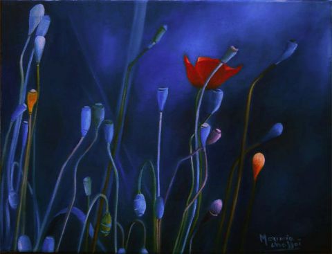 Coquelicot en lumière du soir - Peinture - Art Mounia