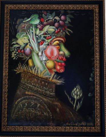 Arcimboldo Homme Fruits - Peinture - GuyGuy