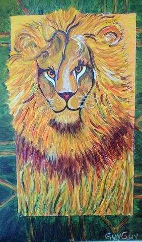 Le Lion d'Afrique - Peinture - GuyGuy
