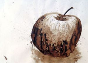Voir le détail de cette oeuvre: Dessin au brou de noix. Pomme