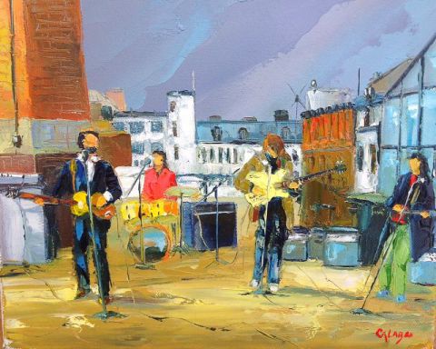 Beatles on the roof - Peinture - Philippe CALABRO