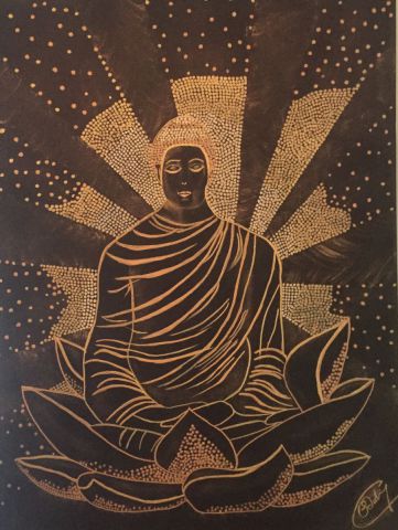 Femme bouddha - Peinture - Sylvi-art