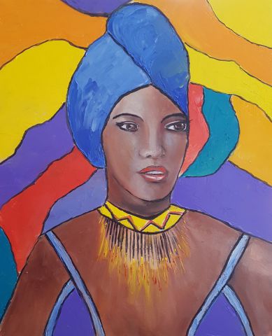 FEMME AFRICAINE - Peinture - DEVINANTE