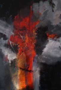 Peinture de Lo Monaco: Rapsodie en rouge et noir