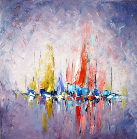 L'artiste francis JALIBERT - Flottille colorée