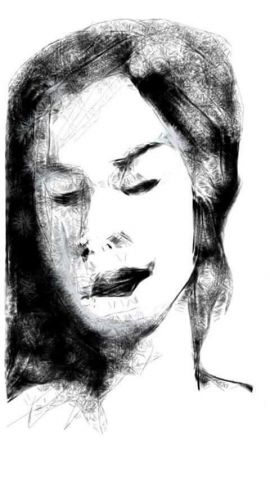 L'artiste Jacky Patin - La femme aux yeux fermés... 