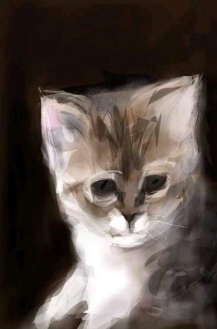 Le petit chat guette...  - Art numerique - Jacky Patin