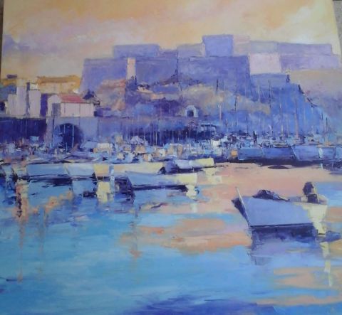 fin d'après midi à Marseille - Peinture - Veronique LANCIEN