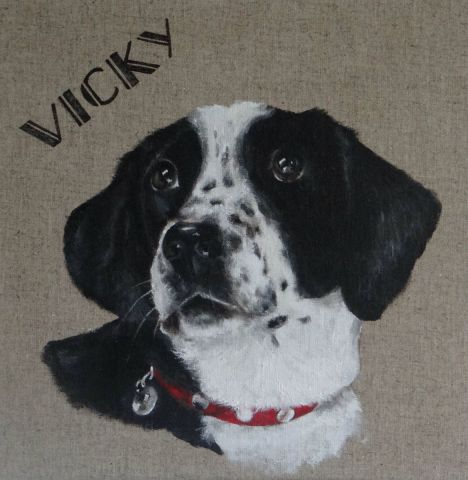 Portrait de chien - Peinture - le trionnaire