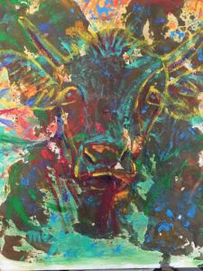 Voir cette oeuvre de Mejane: Jolie vache déguisée en fleur