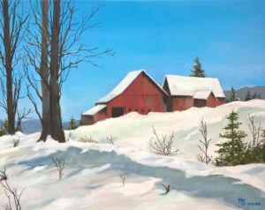 Voir cette oeuvre de Henri SACCHI: Vieille ferme sous la neige