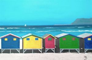 Voir cette oeuvre de Henri SACCHI: Cabines de plage