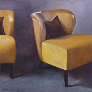 Voir cette oeuvre de Patrice Lannoy: Intérieur N°61 Two Yellow Armchairs