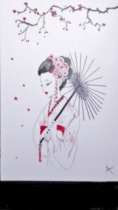 Voir cette oeuvre de Akino: geisha ombrelle