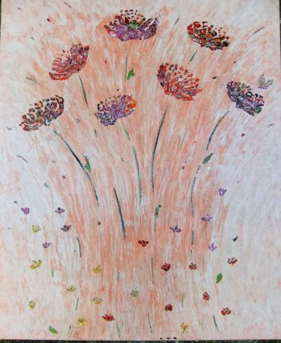 L'artiste carole zilberstein - trois fourmis au jardin
