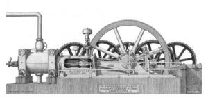 Dessin de Francois MOLL: Machine à vapeur de la distillerie du Simon - François - Martinique