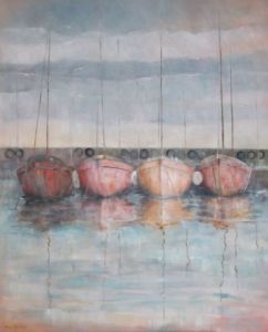 Peinture de Meryl QUIGUER: Behind the harbour wall