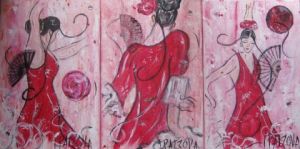 Peinture de Isa Patzova: Les Danseuses de Flamenco